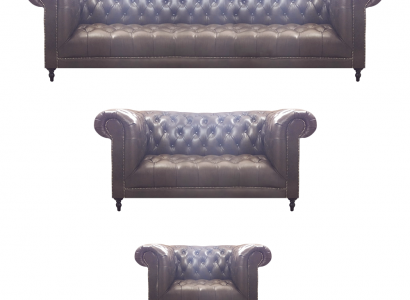 Chesterfield Luxus Komplett 3tlg Wohnzimmer Sofagarnitur Polstermöbel 4+2+1